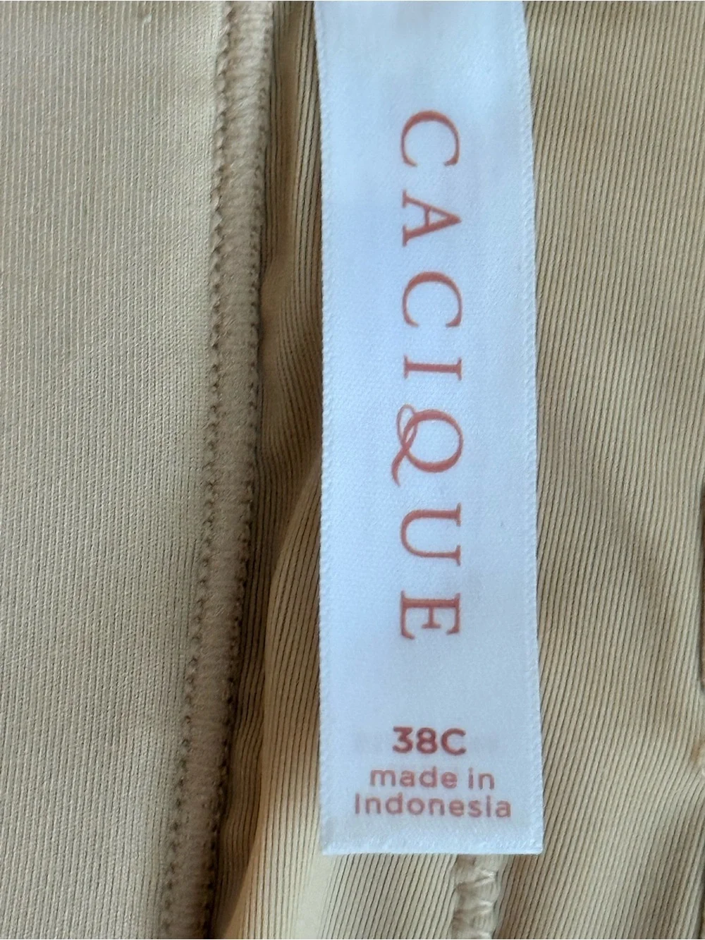 Cacique Beige Strapless Bandeau Bra